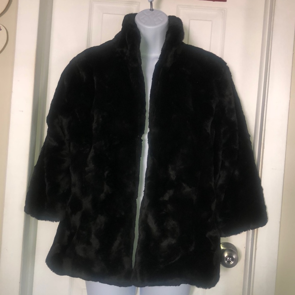 black fur jacket
